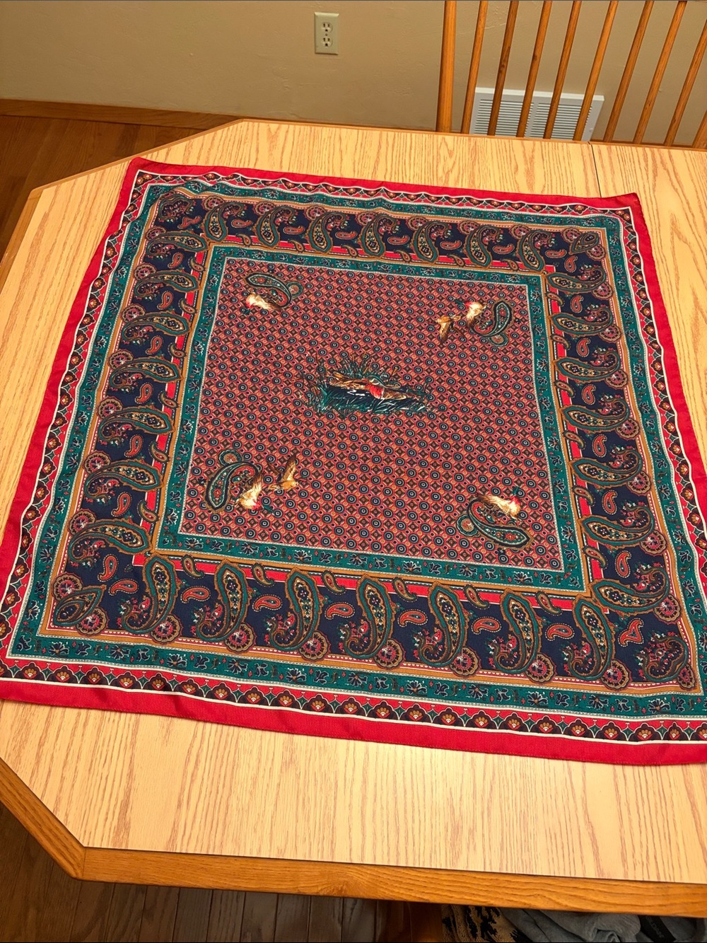 Scarves - three vintage, stripes, flowers and paisley with ducks